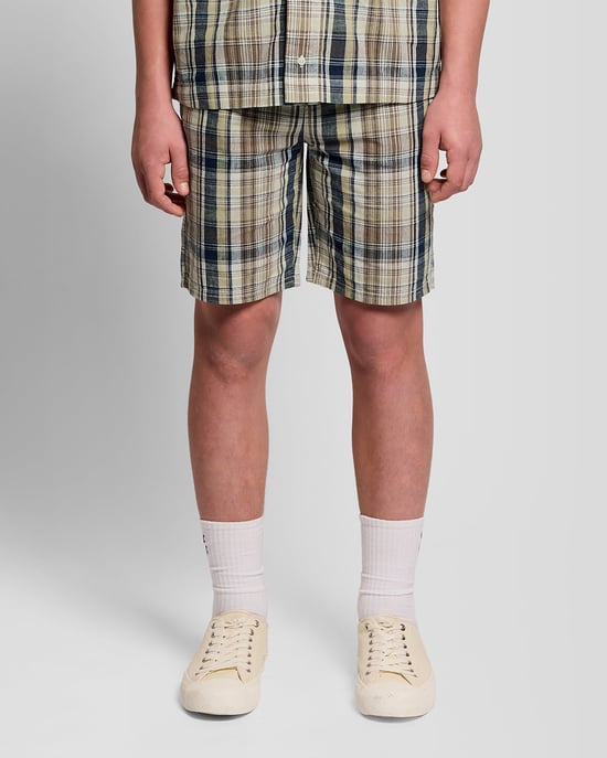 Linneblandning Rutiga Shorts - Image 2