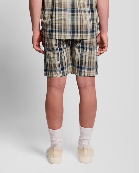 Linneblandning Rutiga Shorts - Image 4