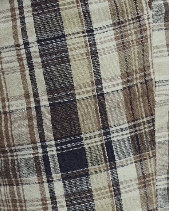 Linneblandning Rutiga Shorts - Image 6