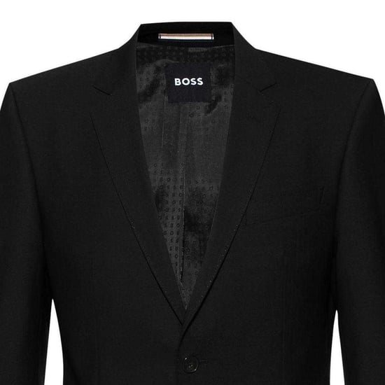 Boss H-Huge Heren Single-Breasted Slim Pakjasje (Zwart) - Image 3