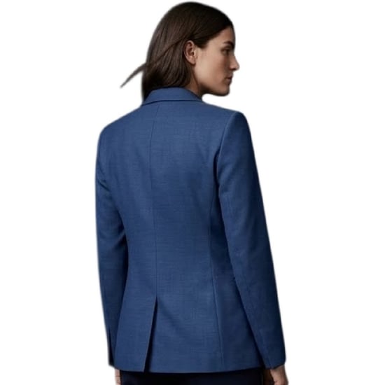 Boss Slanke damesblazer met enkele rij knopen (Blauw) - Image 2