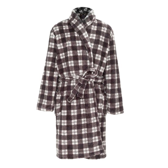 Howick Geruite fleece ochtendjas heren (Grijs/Zwart) - Image 1