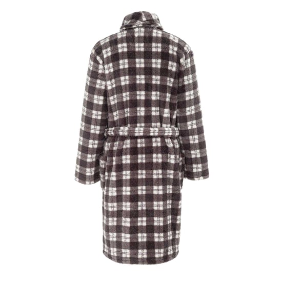 Howick Geruite fleece ochtendjas heren (Grijs/Zwart) - Image 2