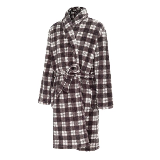 Howick Geruite fleece ochtendjas heren (Grijs/Zwart) - Image 3