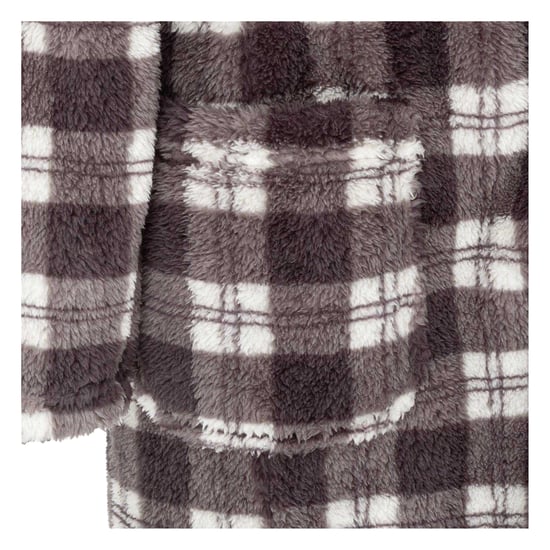 Howick Geruite fleece ochtendjas heren (Grijs/Zwart) - Image 4