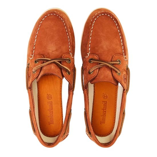 Timberland Klassieke platte bootschoenen voor heren met moc-neus van nubuck (Roest) - Image 3