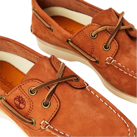 Timberland Klassieke platte bootschoenen voor heren met moc-neus van nubuck (Roest) - Image 4