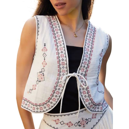 Threadbare Womens/Ladies Geometric Pattern Waistcoat (Cream) - Image 3