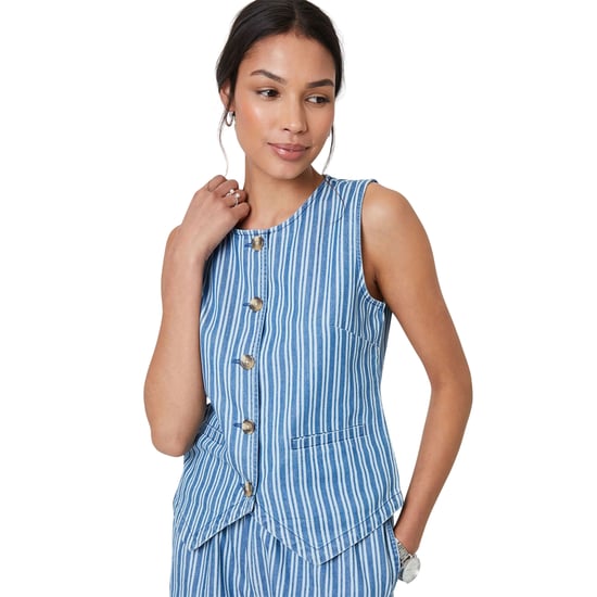 Threadbare Dames Fifi denim mouwloos vest (Middenblauw) - Image 1