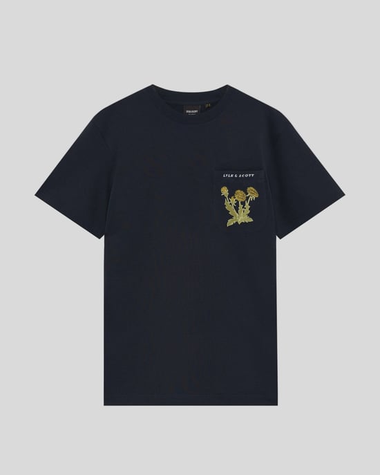 Botanisk broderad fickt-shirt - Image 5