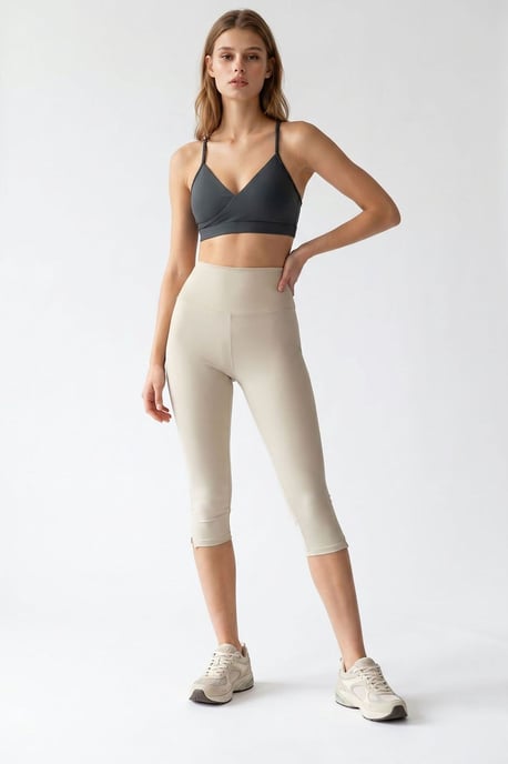 Hoge Taille Capri Leggings Met Splits - Image 2
