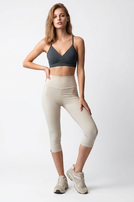 Hoge Taille Capri Leggings Met Splits - Image 3