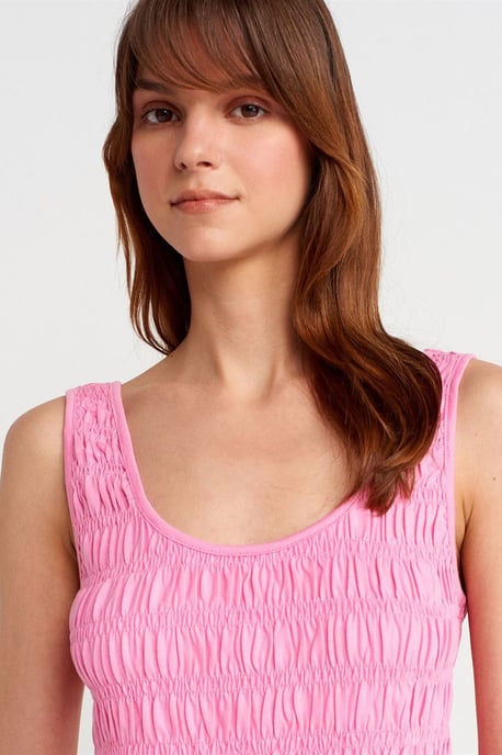Textured Cotton-modal Crop Cami Blouse - Image 3
