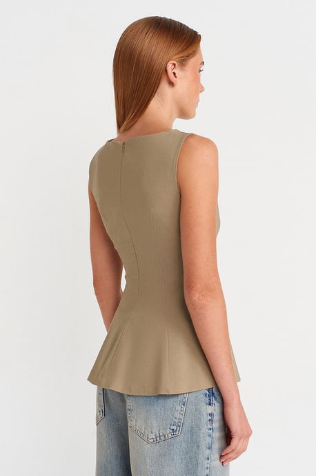 Fitted Seamless Peplum Top - Image 2