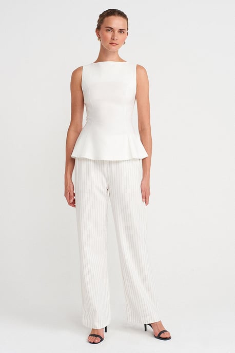 Fitted Seamless Peplum Top - Image 4
