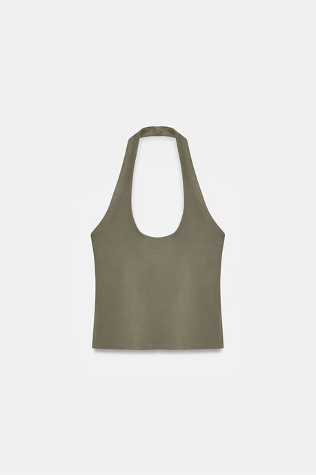 Halterneck Cut-Out Slim Fit Blouse - Image 5