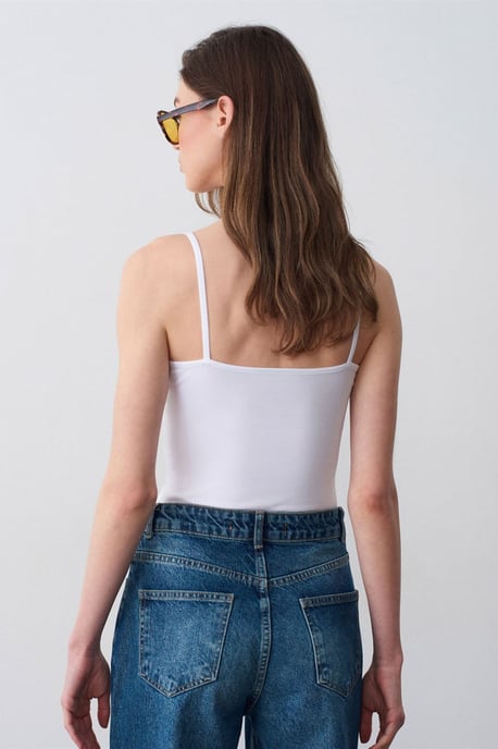 Slim-fit Mouwloze Blouse met Vierkante Hals - Image 2