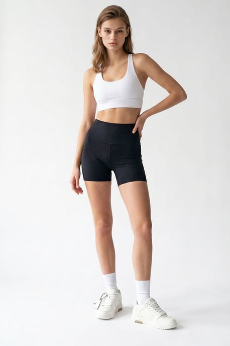 Hoge Taille Skinny Fietsshorts - Image 2