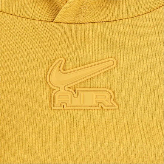 Boys Nike Air Hoodie Sweatshirt Jogger Set in Wheat Gold - Image 3