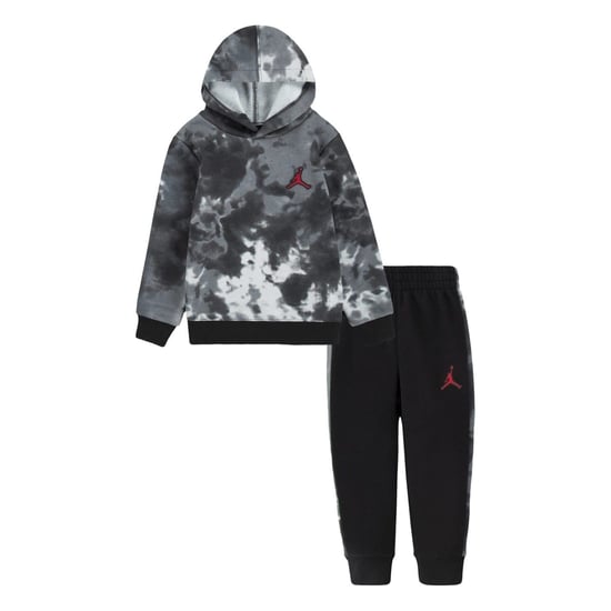 Boys Air Jordan Hooded Long Sleeve Jogger Suit in Black - Image 1