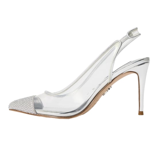 Steve Madden Womens/Ladies Leena Metallic Sling Back Pumps (Silver) - Image 3