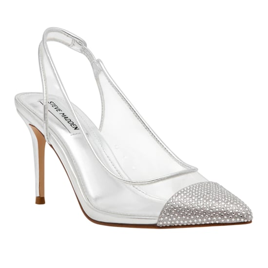 Steve Madden Womens/Ladies Leena Metallic Sling Back Pumps (Silver) - Image 4