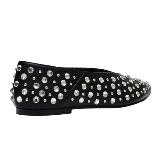 Steve Madden Womens/Ladies Venecia Novelty Leather Almond Toe Flat Pumps (Black) - Image 2