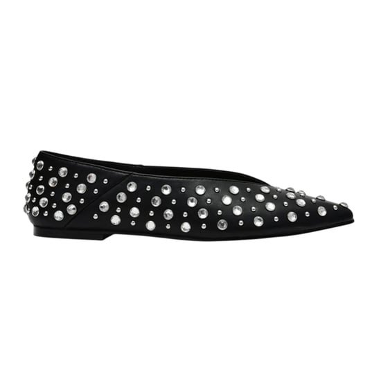 Steve Madden Womens/Ladies Venecia Novelty Leather Almond Toe Flat Pumps (Black) - Image 3