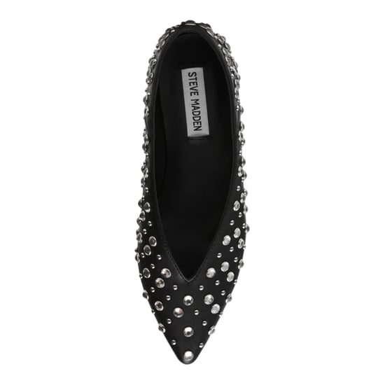 Steve Madden Womens/Ladies Venecia Novelty Leather Almond Toe Flat Pumps (Black) - Image 4