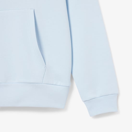 Men's Lacoste Hooded Neck Crocodile Print Sweatshirt in Blue T01 - Image 3