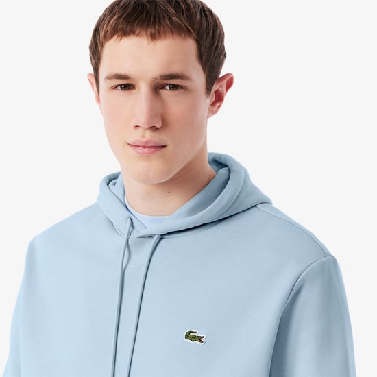 Men's Lacoste Hooded Neck Crocodile Print Sweatshirt in Blue T01 - Image 4