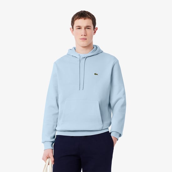 Men's Lacoste Hooded Neck Crocodile Print Sweatshirt in Blue T01 - Image 5
