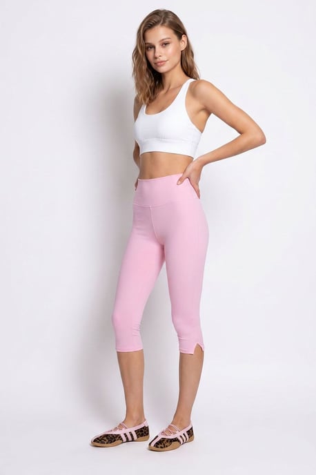 Hoge Taille Capri Leggings met Splits - Image 3