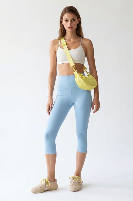 Hoge Taille Capri Leggings Met Splits - Image 1