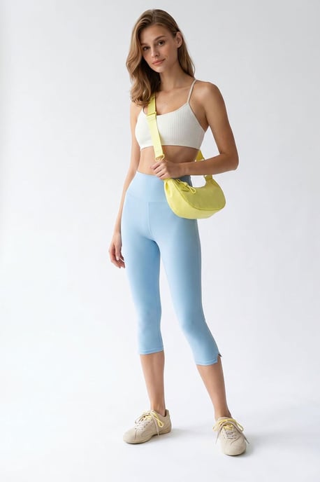 Hoge Taille Capri Leggings Met Splits - Image 2