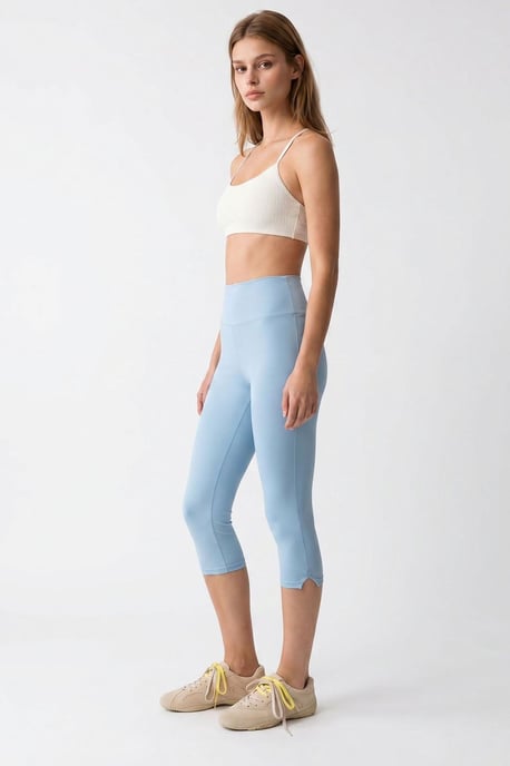 Hoge Taille Capri Leggings Met Splits - Image 3