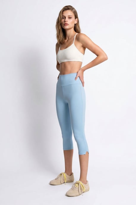 Hoge Taille Capri Leggings Met Splits - Image 4
