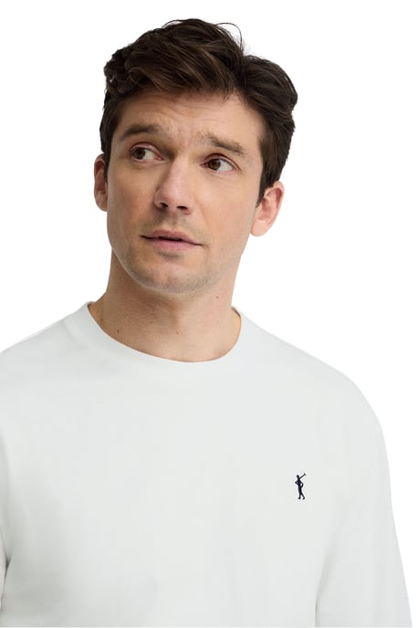 Wit T-shirt met lange mouwen, regular fit en geborduurd Rigby Go-logo - Image 2