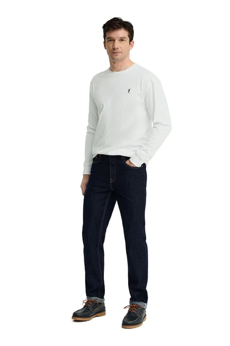 Wit T-shirt met lange mouwen, regular fit en geborduurd Rigby Go-logo - Image 4