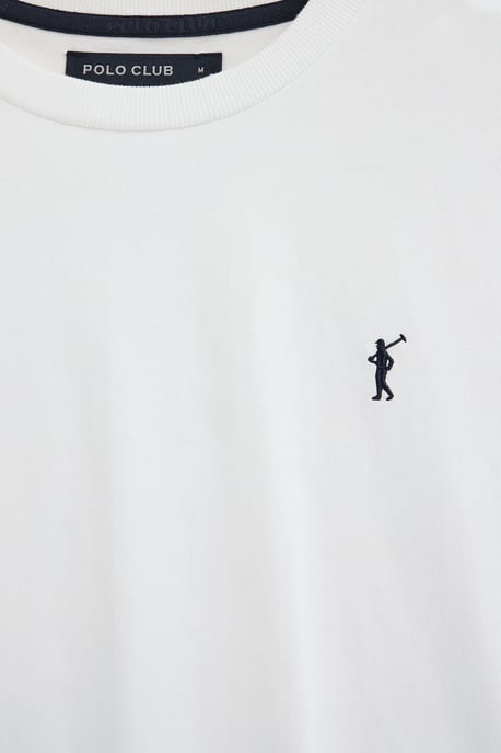 Wit T-shirt met lange mouwen, regular fit en geborduurd Rigby Go-logo - Image 5