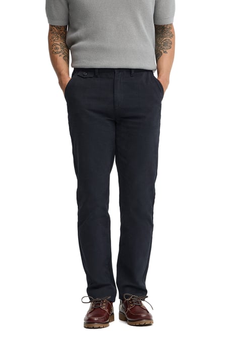 Marineblauwe chino met regular fit en Polo Club-logo - Image 1