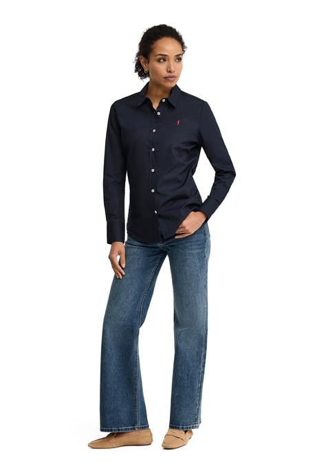 Women's Poplin Shirt Long Sleeve Slim Fit SHIRT-L-S24 - Image 4
