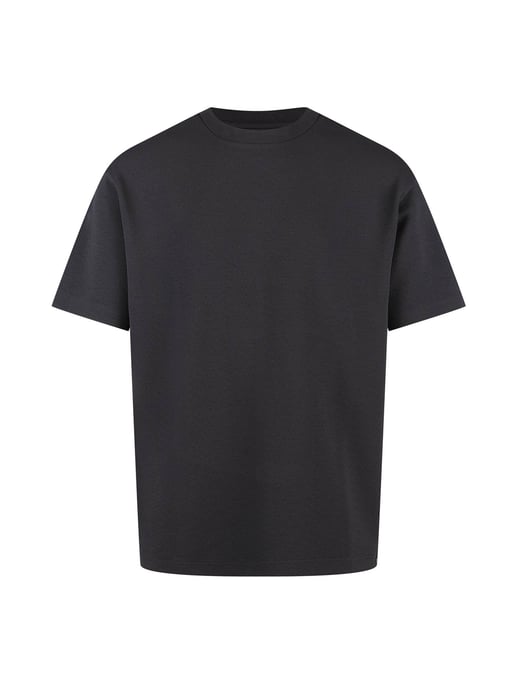 Luke 1977 Mykynos Crinkle Textured T-Shirt in Charcoal - Image 1