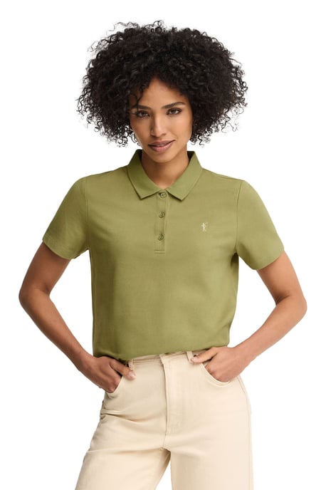 Loofgroene polo met regular fit en geborduurd Rigby Go-logo - Image 1