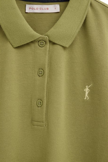 Loofgroene polo met regular fit en geborduurd Rigby Go-logo - Image 5