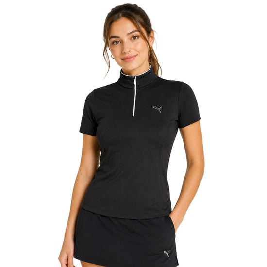 Puma Poloshirt met kwartrits voor dames (Zwart) - Image 3