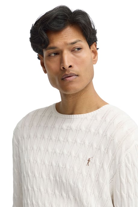 Men's Crew Neck Cable Knit Sweater PULLOVER14 - Image 2