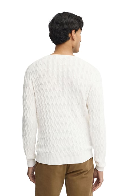 Men's Crew Neck Cable Knit Sweater PULLOVER14 - Image 3