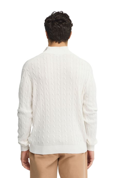 Men's Zip Neck Cable Knit Sweater PULLOVER15 - Image 3