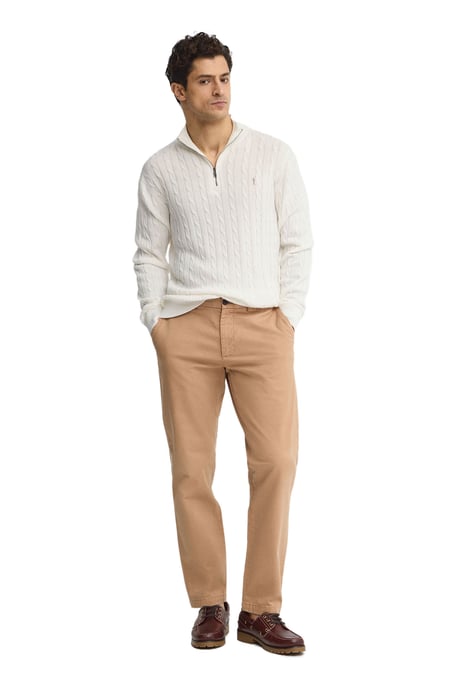 Men's Zip Neck Cable Knit Sweater PULLOVER15 - Image 4